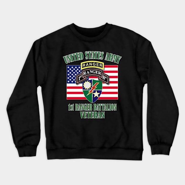 1st Ranger Battalion- Veteran Crewneck Sweatshirt by Relaxed Lifestyle Products